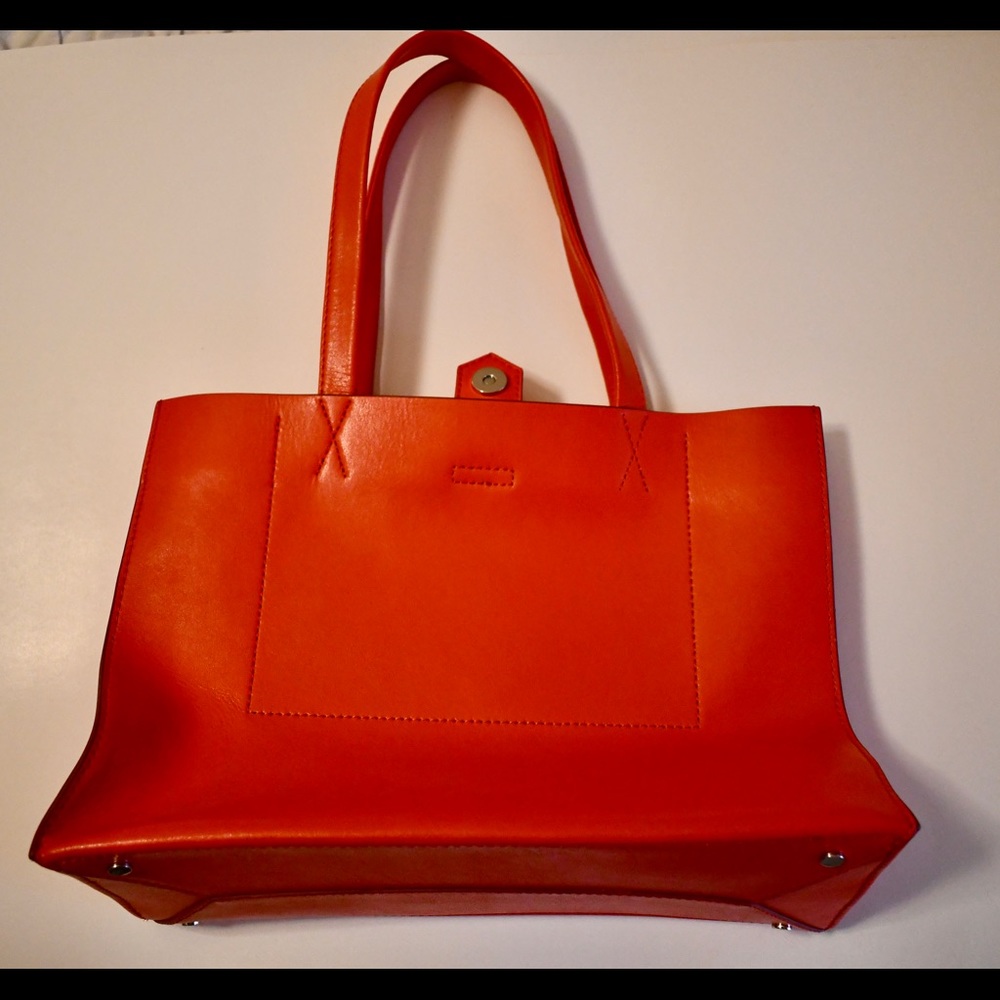 Banana Republic Genuine leather red tote